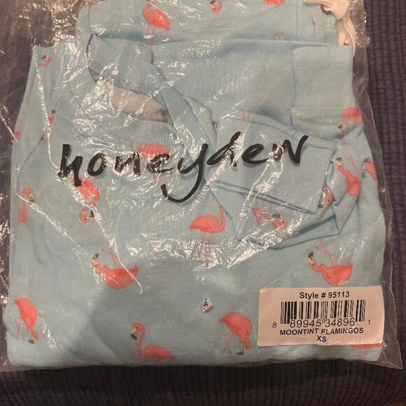 Honeydew  Brand,  Pajama Set in Blue Moontint Flamingo - Picture 2 of 2